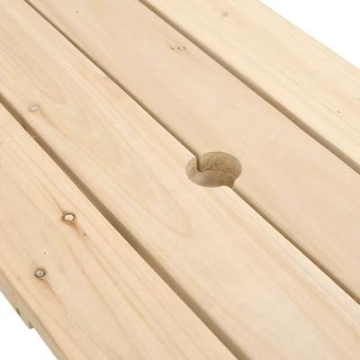 Picknicktafel voor 4 kinderen met parasolgat massief vurenhout