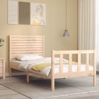 Bedframe met hoofdbord massief hout - thumbnail