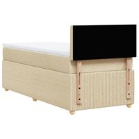 Boxspring met matras stof crèmekleurig 90x200 cm - thumbnail