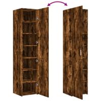 Hoge kast 40x42,5x185 cm bewerkt hout gerookt eikenkleurig - thumbnail