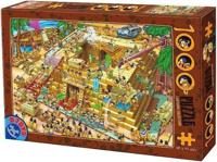 D-Toys puzzel - cartoon van egyptische piramide - 1000 stukjes - thumbnail