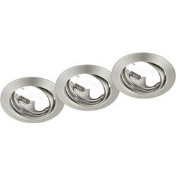Trio Set ronde inbouwspotsJura (3x) GU10 8,3cm metaalgrijs - 650100307