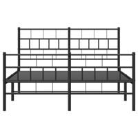 Bedframe met hoofd- en voeteneinde metaal zwart 120x190 cm - thumbnail