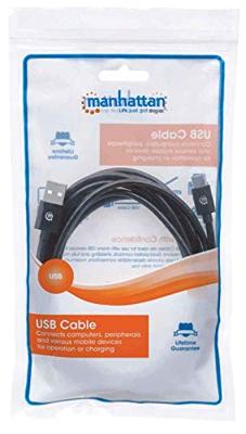 Manhattan 354929 USB-kabel USB 2.0 USB-A stekker, USB-C stekker 2.00 m Zwart