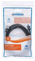 Manhattan 354929 USB-kabel USB 2.0 USB-A stekker, USB-C stekker 2.00 m Zwart - thumbnail