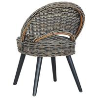 Fauteuil kubu rattan zwart - thumbnail