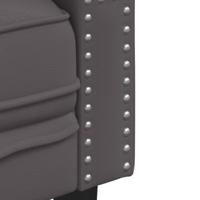 Driezitsbank Chesterfield-stijl kunstleer grijs - thumbnail