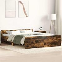 Bedframe met hoofd- en voeteneinde gerookt eiken 140x200 cm - thumbnail