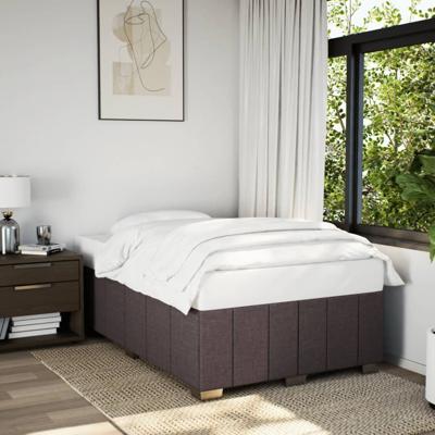 Bedframe zonder matras stof donkerbruin 140x190 cm