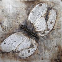 Schilderij -Handgeschilderd - Vlinder - 100x100cm - thumbnail