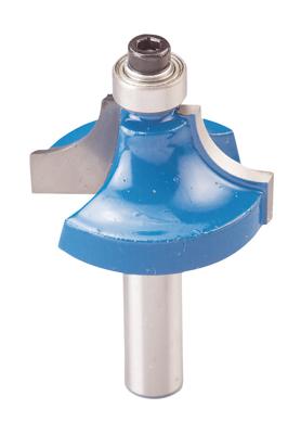 Kwartrondprofielfrees HM aanloopkogellager 25.4 mm blister - Kwb