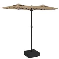 Parasol dubbel dak met LED's 316x240 cm taupe - thumbnail
