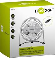 Bureauventilator - Ø13 centimeter - 16 centimer hoog - Mini USB ventilator - Kantelbaar - Met aan/uit schakelaar - Grijs - thumbnail