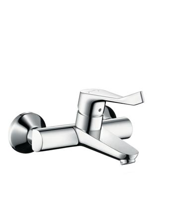 Hansgrohe Focus Care opbouw wandkraan met koppelingen met verlengde greep 12.1cm EcoSmart chroom 31913000 Hansgrohe Focus Care opbouw wandkraan met koppelingen met verlengde greep 12.1cm EcoSmart chroom 31913000