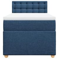 Boxspring met matras stof blauw 90x190 cm - thumbnail