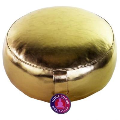 Yogi & Yogini Meditatiekussen Rond Kunstleer Goudkleurig - 33 x 17 cm Yogi & Yogini Meditatiekussen Rond Kunstleer Goudkleurig - 33 x 17 cm