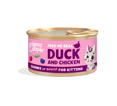 Cat kitten chunks duck/chicken 85g Edgard & Cooper - Edgard en cooper