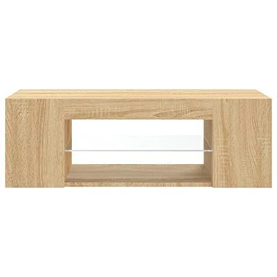 Tv-meubel met LED-verlichting 90x39x30 cm sonoma eikenkleurig