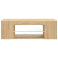 Tv-meubel met LED-verlichting 90x39x30 cm sonoma eikenkleurig - thumbnail