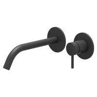 IVY Bond Wastafelkraan Afbouwdeel - 2-Gats Wandmontage - Gebogen Uitloop - Mat Zwart - thumbnail