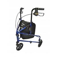 Lichtgewicht aluminium 3-wiel Rollator blauw - thumbnail