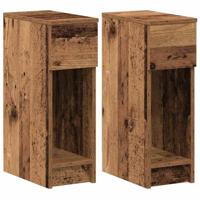 Nachtkastjes 2 st met lade 20x36x60 cm oud houtkleurig - thumbnail