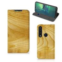 Motorola G8 Plus Book | Wallet Case | Licht Hout - thumbnail