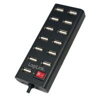 LogiLink UA0126 USB 2.0-hub 13 poorten Zwart - thumbnail