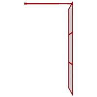 VidaXL Inloopdouchewand transparant 100x195 cm esg-glas rood - thumbnail