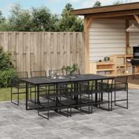9-delige Tuinset poly rattan zwart - thumbnail