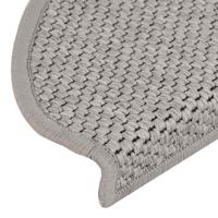 VidaXL Trapmatten zelfklevend 15 st sisal-look 65x21x4cm zilverkleurig - thumbnail