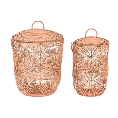 Mandenset DKD Home Decor Natuurlijk Lichtbruin Tropisch 45 x 45 x 57 cm