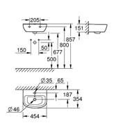 GROHE Bau fontein 1 kraangat met overloop 45.3x35.4cm wit 39424000 - thumbnail