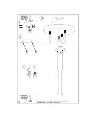 Hanglamp MOZAICA 3P zwart/chroom
