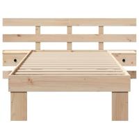 Bedframe met lade met hoofdeinde Bruin 75 x 190 cm Massief grenenhout - thumbnail