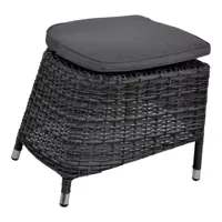 Soho Forte voetenbank wicker hocker antraciet 52x50x42 cm - thumbnail