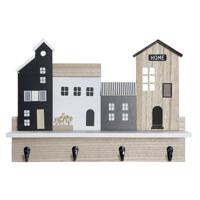 Planken DKD Home Decor Kapstok 39 x 9 x 27 cm Zwart Bruin Wit Hout MDF - thumbnail