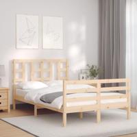 Bedframe met hoofdbord massief hout - thumbnail