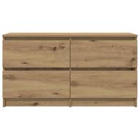 Tv-meubel 100x35x54 cm bewerkt hout artisanaal eikenkleurig - thumbnail