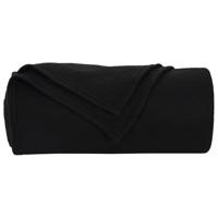 VidaXL Gooi deken zwart 200 x 150 cm fleece - thumbnail