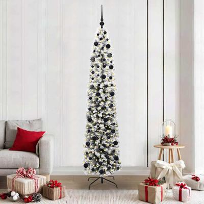 VidaXL Kunstkerstboom groen 210 cm pvc en staal en kunststof