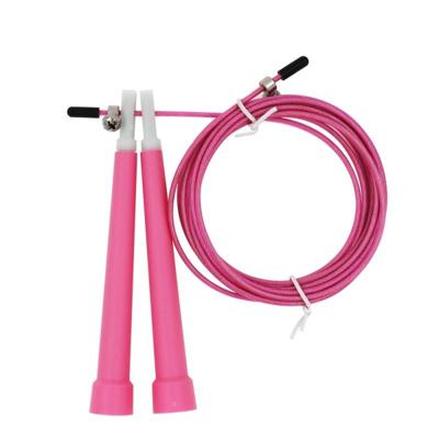 Staaldraad skipping overslaan verstelbare fitness sprong touw lengte: 3m (roze) Staaldraad skipping overslaan verstelbare fitness sprong touw lengte: 3m (roze)