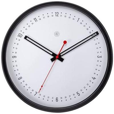 NeXtime NX-7358 Wandklok NXt Sweden Dia 30cm Kunststof Zwart NeXtime NX-7358 Wandklok NXt Sweden Dia 30cm Kunststof Zwart