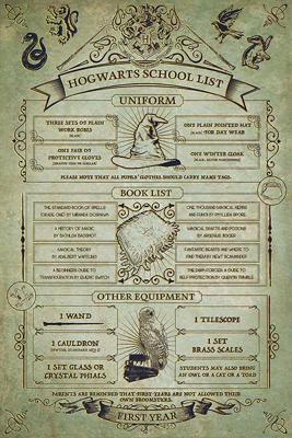 Poster Harry Potter - Hogwarts School List 61x91,5cm Poster Harry Potter - Hogwarts School List 61x91,5cm