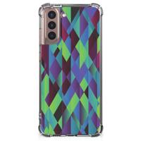 Samsung Galaxy S21 Plus Shockproof Case Abstract Green Blue - thumbnail