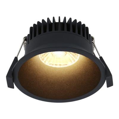 Finn LED inbouwspot - 10 Watt 900lm - 2700K warm wit - Dimbaar - Rond - Verzonken - IP44 waterdicht - Zwart - Voor binnen, buiten en badkamer