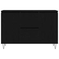 Dressoir met lade Zwart eiken 101.5 x 35 x 70 cm Bewerkt hout - thumbnail