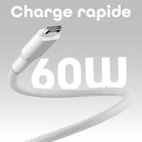 T'nB - Magnetische USB C naar USB C-kabel, snel opladen 60 W, magnetische nylon mantel en knoopbescherming, lengte 1,5 m, compatibel met Apple iPhone 15/15 Pro / 15 Pro Max / 16/16 Pro / 16 Pro Max - - thumbnail
