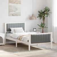 Bedframe Wit en lichtgrijs 90 x 200 cm Massief grenenhout - thumbnail