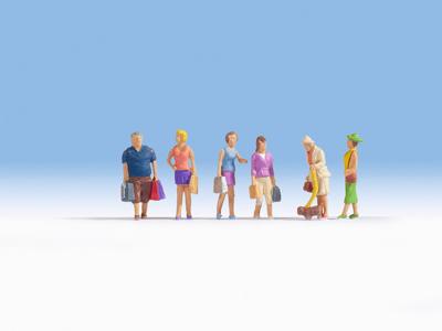 NOCH 15518 H0 Figuren aan het winkelen figuren Geverfd, Staand